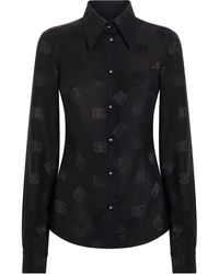Dolce & Gabbana - Hemd Mit Logo-Jacquard - Lyst