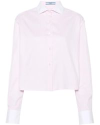 Prada - Hemd Mit Logo-Stickerei - Lyst