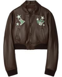 Off-White c/o Virgil Abloh - Leather Bomber Jacket - Lyst