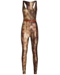 Elisabetta Franchi - Gürtel-Jumpsuit mit Python-Print - Lyst
