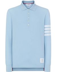 Thom Browne - Three-Stripe Long-Sleeved Polo Shirt - Lyst