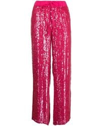 P.A.R.O.S.H. - Sequin-Embellished Straight-Leg Trousers - Lyst