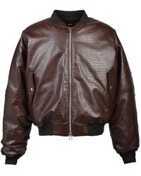 BREATH - Crocodile-Effect Bomber Jacket - Lyst