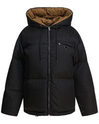 Prada - Re-Nylon Logo-Plaque Coat - Lyst