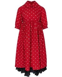 Comme des Garçons - Polka-Dot Ruffled Midi Dress - Lyst