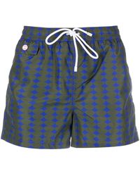 Kiton - Geometric-print Drawstring-waist Swim Shorts - Lyst