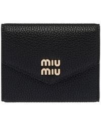 Miu Miu - Logo-Lettering Compact Wallet - Lyst