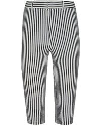 L'Agence - Leni Striped Knee-Length Shorts - Lyst