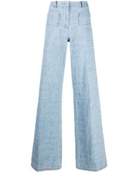 Giambattista Valli Embroidered Logo Wide-leg Jeans - Black