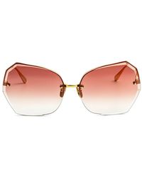 Linda Farrow - Geometric-Frame Sunglasses - Lyst