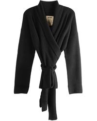 Uma Wang - Wrap-Tie Ribbed-Knit Cardigan - Lyst