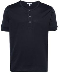 Sunspel - Henley Cotton T-shirt - Lyst