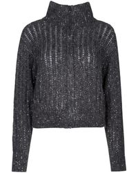 Brunello Cucinelli - Sequin-Embellished Open-Knit Cardigan - Lyst