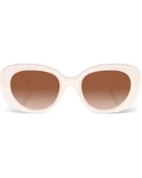 COACH - Logo-Plaque Oval-Frame Sunglasses - Lyst