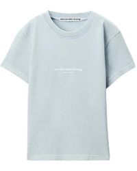 Alexander Wang - Logo-Print Shrunken Short-Sleeve T-Shirt - Lyst