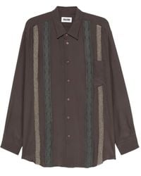 Magliano - Cable-Knit Panel Shirt - Lyst