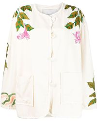 Forte Forte - Floral-embroidered Virgin-wool Jacket - Lyst