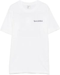 Sporty & Rich - Fema Logo-Print Slogan-Print T-Shirt - Lyst