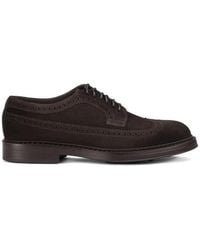 Doucal's - Earth Brogue-Detail Suede Derby Shoes - Lyst