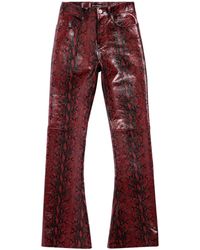 Balenciaga - Snakeskin-print Leather Trousers - Lyst