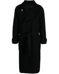 Lemaire - Belted Single-breasted Coat - Lyst