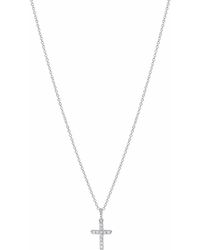David Yurman - 18Kt Cable Collectibles Cross Diamond Necklace - Lyst