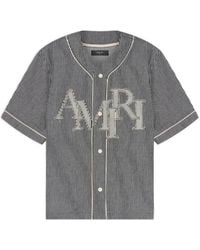 Amiri - Camicia A Righe Con Applicazione Logo - Lyst