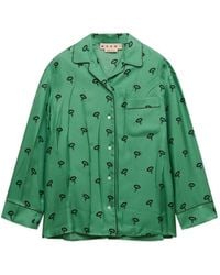 Marni - Silk Twill Pajama Shirt With Floral Print - Lyst