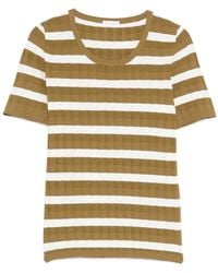 Roberto Collina - Striped Ribbed T-Shirt - Lyst