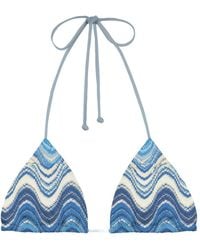 MC2 Saint Barth - Chevron-Knit Triangle Bikini Top - Lyst