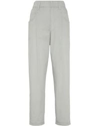 Brunello Cucinelli - Lightweight Baggy Pants With Shiny Tab - Lyst