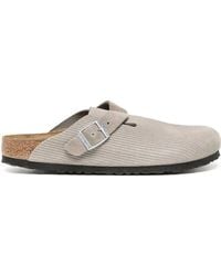 Birkenstock - Boston Embossed Suede Clogs - Lyst