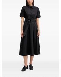 DKNY - Belted Short-Sleeve Midi Dress - Lyst