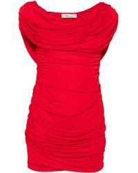 Blumarine - One-Shoulder Draped Mini Dress - Lyst