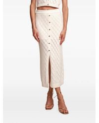 Hevron - Mia Diamond-Pattern Midi Skirt - Lyst