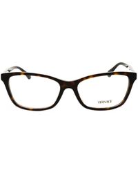 Versace - Tortoiseshell-Pattern Rectangle-Frame Glasses - Lyst