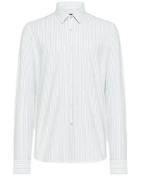 Rrd - Gestreept Overhemd Met Jacquard - Lyst