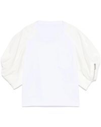 Sacai - Camicia Con Maniche Corte A Sbuffo - Lyst