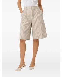 ROOM76 - Nizza Pinstripe-Pattern Pleated Shorts - Lyst