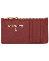 Patrizia Pepe - Logo-Lettering Leather Card Holder - Lyst