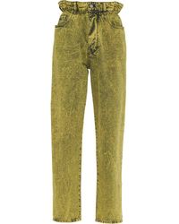 Miu Miu Vaqueros con efecto marmolado - Amarillo