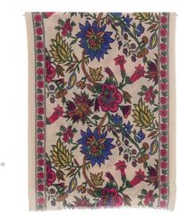 Claudio Cutuli - Floral-Pattern Frayed Scarf - Lyst