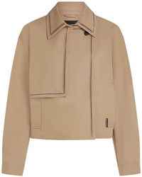 KARL LAGERFELD - Cut-Out Embroidery Short Trench Coat - Lyst