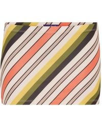 Jean Paul Gaultier - Jersey-Lycra Mini Skirt Printed Retro Stripe - Lyst