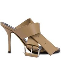 Moschino - Decorative Buckle Leather Mules - Lyst
