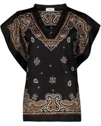 Ferragamo - Arabesque-Print Poncho - Lyst