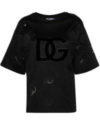 Dolce & Gabbana - Dg Logo Cotton T-Shirt - Lyst