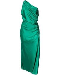 Michelle Mason - Asymmetric Gathered-side Silk Dress - Lyst