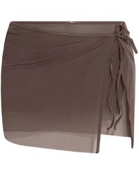 Bondeye - Side-Tie Mesh Skirt - Lyst