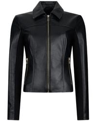 Liu Jo - Zip-Up Leather Jacket - Lyst